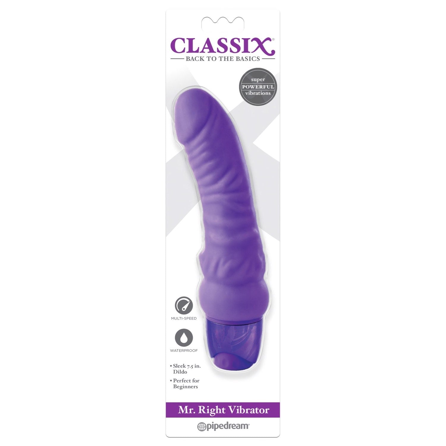 Classix Mr Right Vibe - Purple 19.1 cm (7.5&quot;) Vibrator by Pipedream