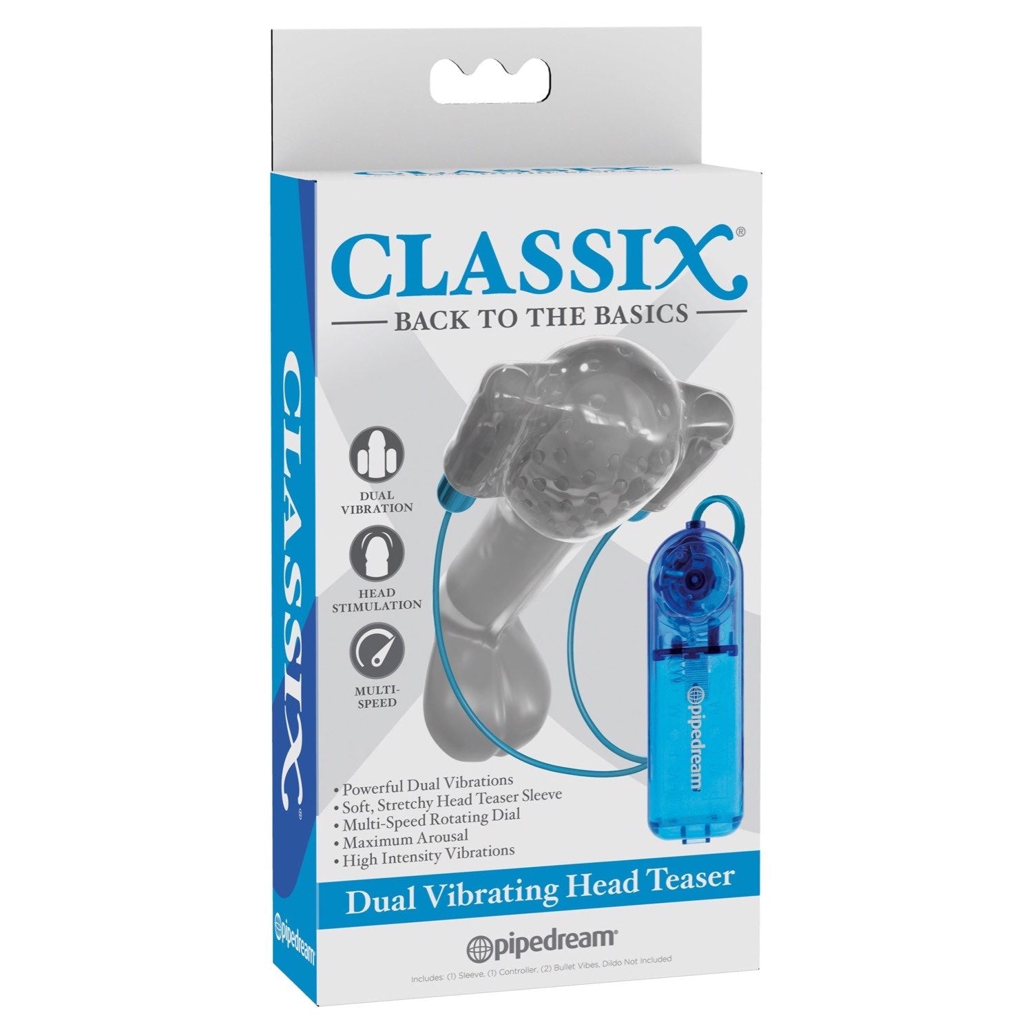 Classix Dual Vibrating Head Teaser - Blue by Pipedream