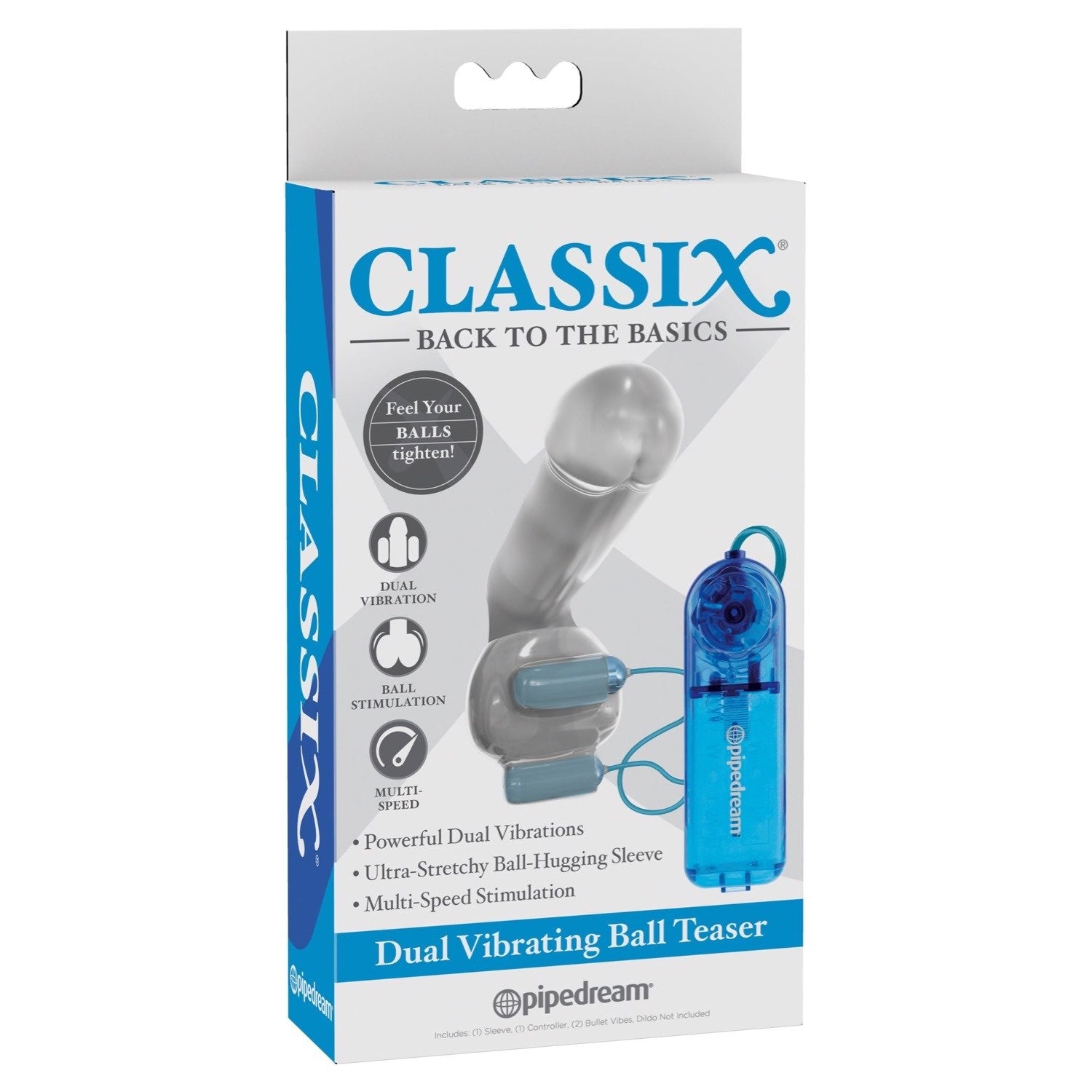 Classix Dual Vibrating Ball Teaser - Blue by Pipedream