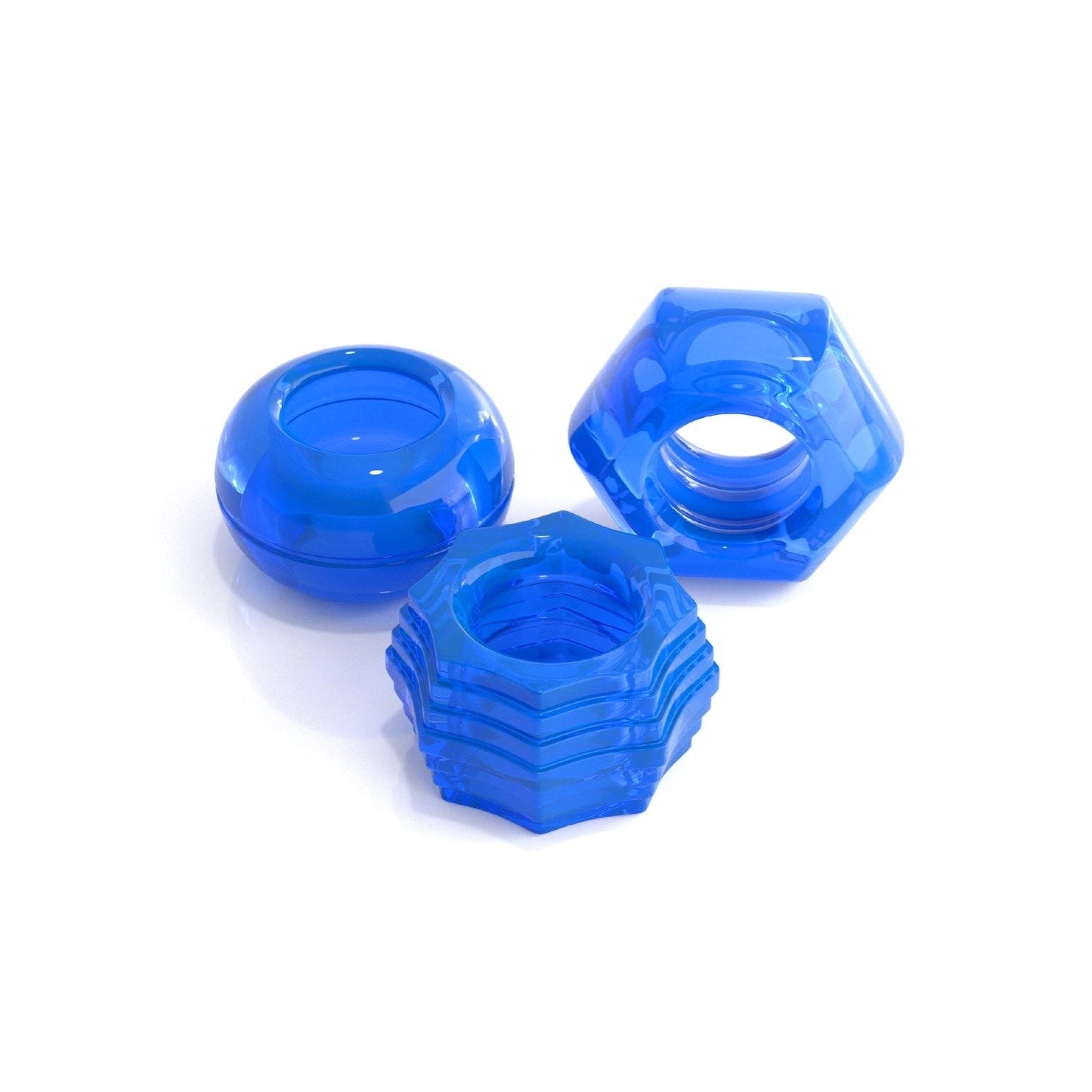 Deluxe Cock Ring Set - Blue Cock Rings - Set of 2