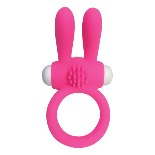 Pipedream 霓虹兔戒指-粉色振动鸡巴戒指