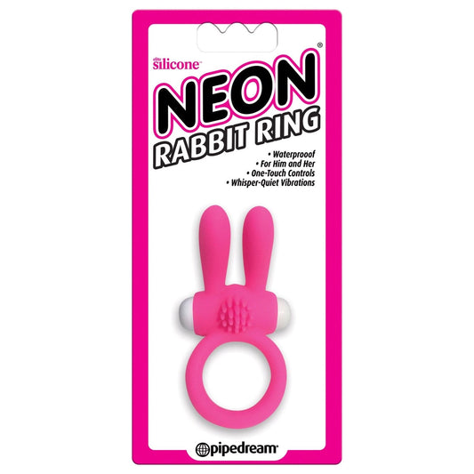 Pipedream Neon Rabbit Ring - Pink Vibrating Cock Ring