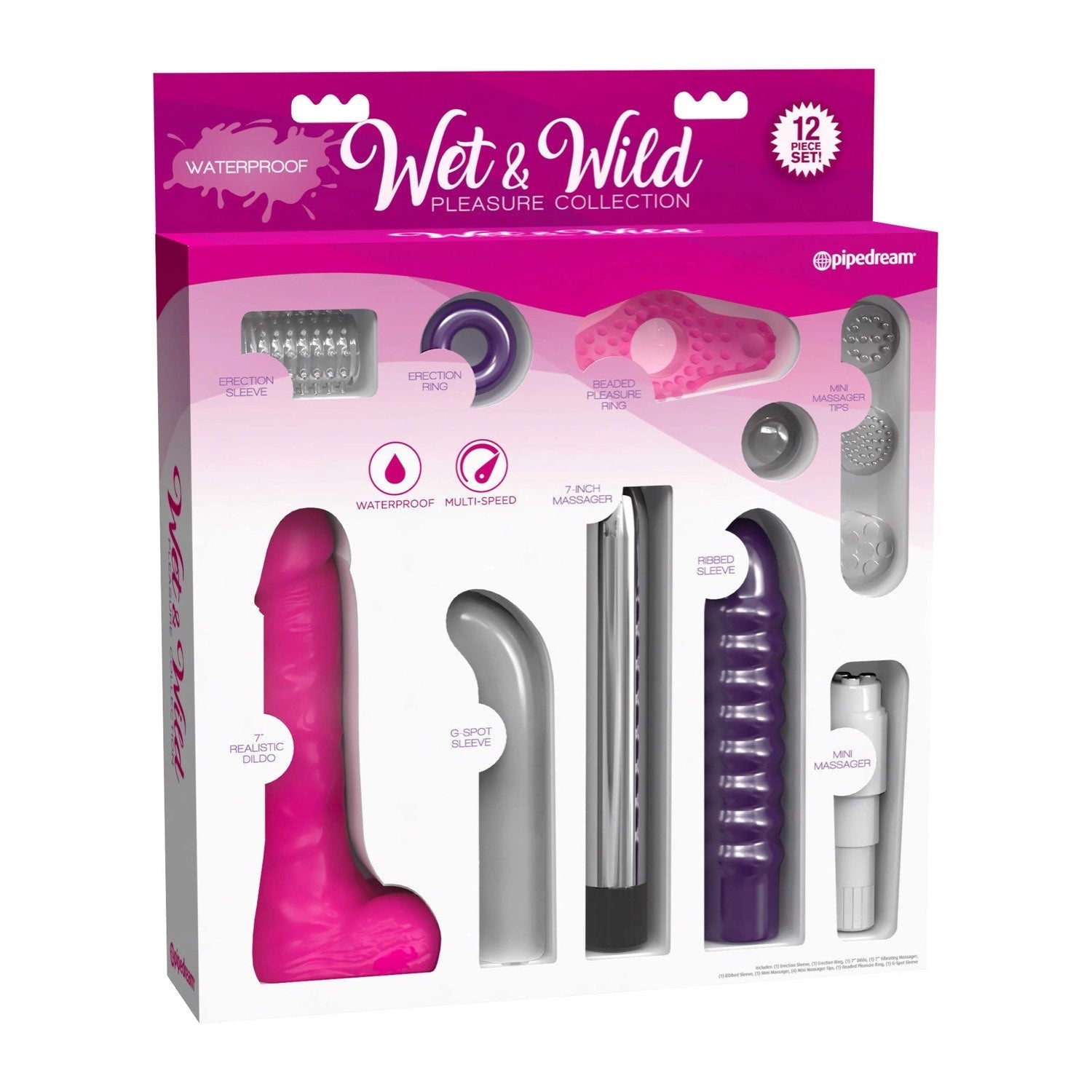  Wet &amp; Wild Pleasure Collection - Couples Kit - 18 Piece Set by Pipedream