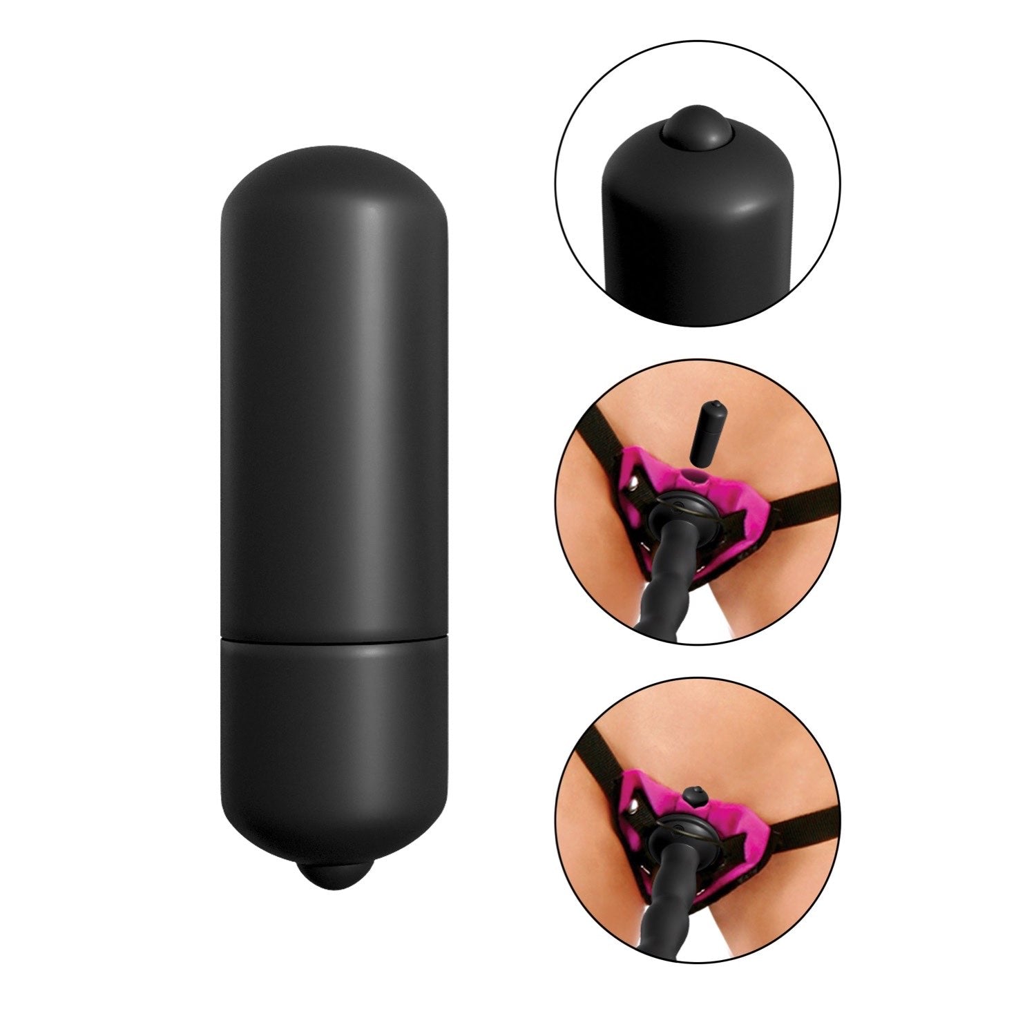  Vibrating Strap-on Set - Black/Pink 7&quot; Vibrating Strap-On by Pipedream