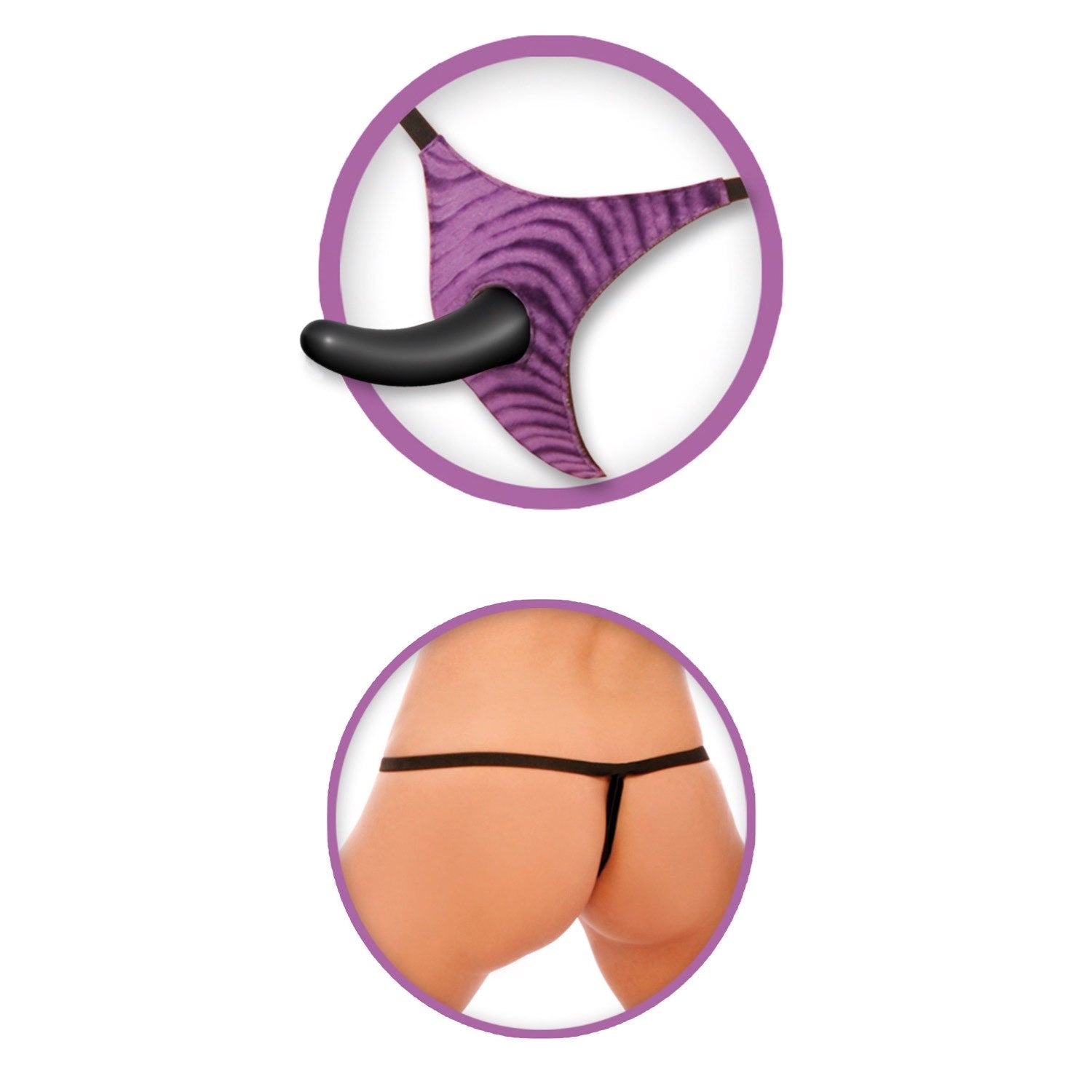 Fetish Fantasy Series Vibrating Strap-On For Him - Black/Purple 13 cm (5&quot;) Vibrating Strap-On by Pipedream