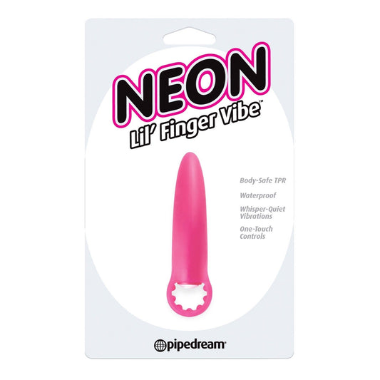 Pipedream Neon Lil&#39; Finger Vibe - 粉色 8.3 厘米（3.25 英寸）刺激器