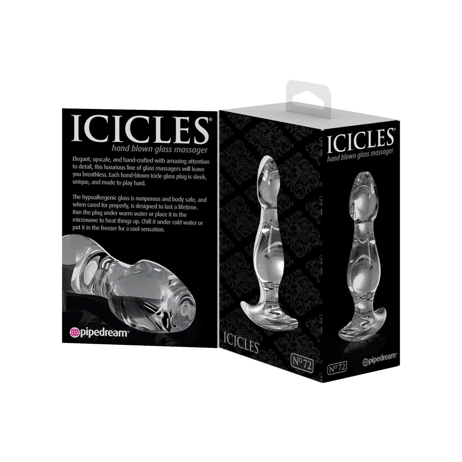 Icicles No. 72 - Clear 9.2 cm (3.6&quot;) Glass Butt Plug by Pipedream