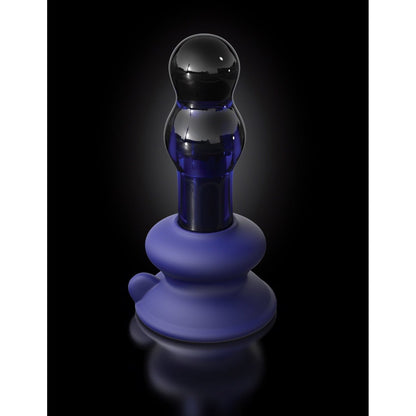 No. 83 - Blue Glass USB Rechargeable Vibrating Butt Plug with Remote