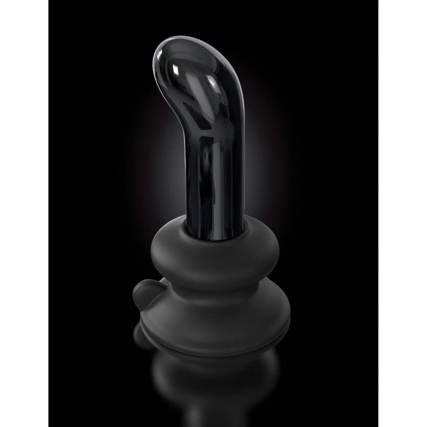 No. 84 - Black Glass USB Rechargeable Vibrating Butt Plug with Remote
