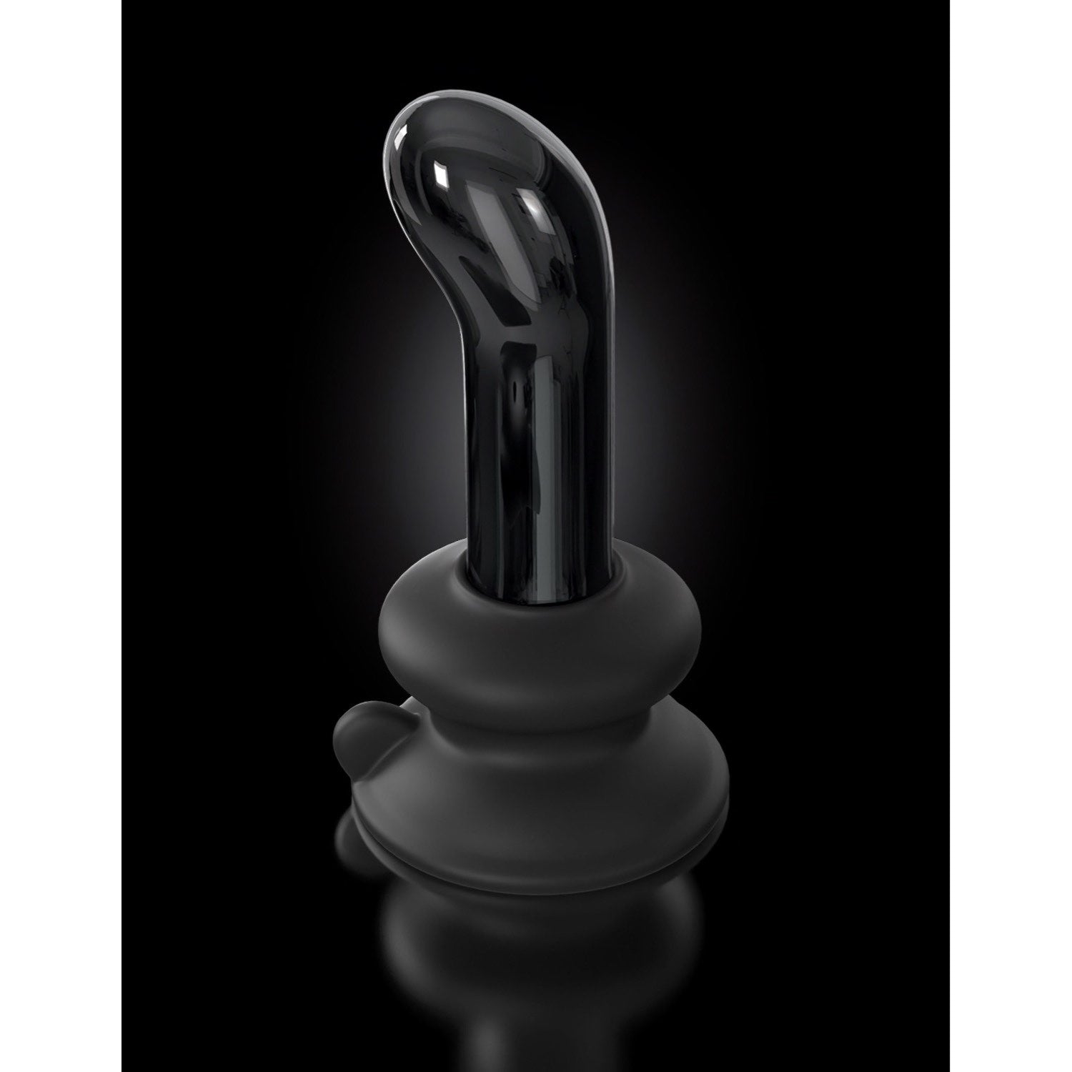 Icicles No. 84 - Black Glass USB Rechargeable Vibrating Butt Plug with Remote by Pipedream