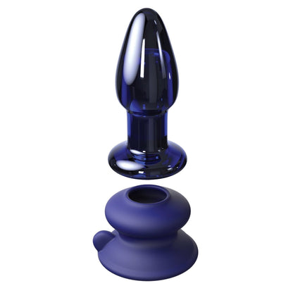 No. 85 - Blue Glass USB Rechargeable Vibrating Butt Plug with Remote