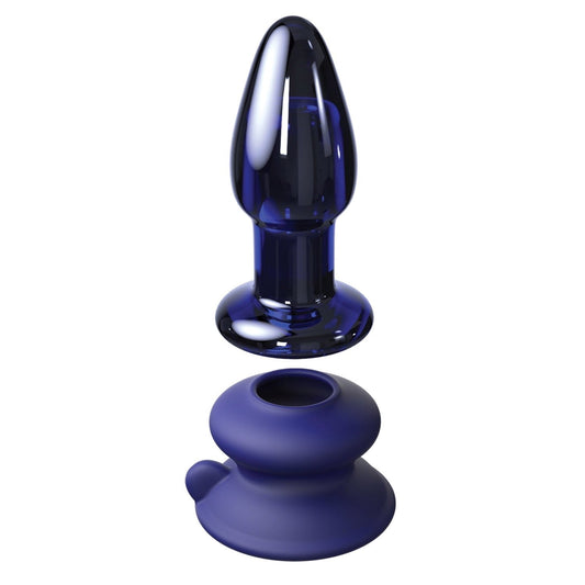 Pipedream Icicles No. 85 - Blue Glass USB Rechargeable Vibrating Butt Plug with Remote