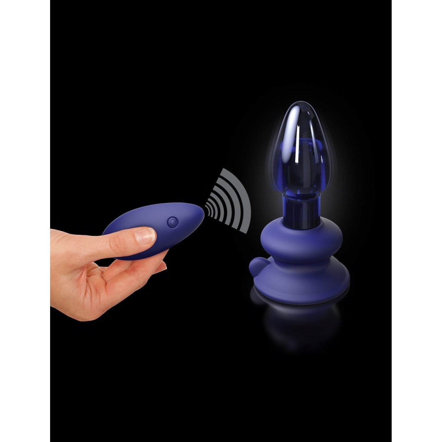 Icicles No. 85 - Blue Glass USB Rechargeable Vibrating Butt Plug with Remote by Pipedream