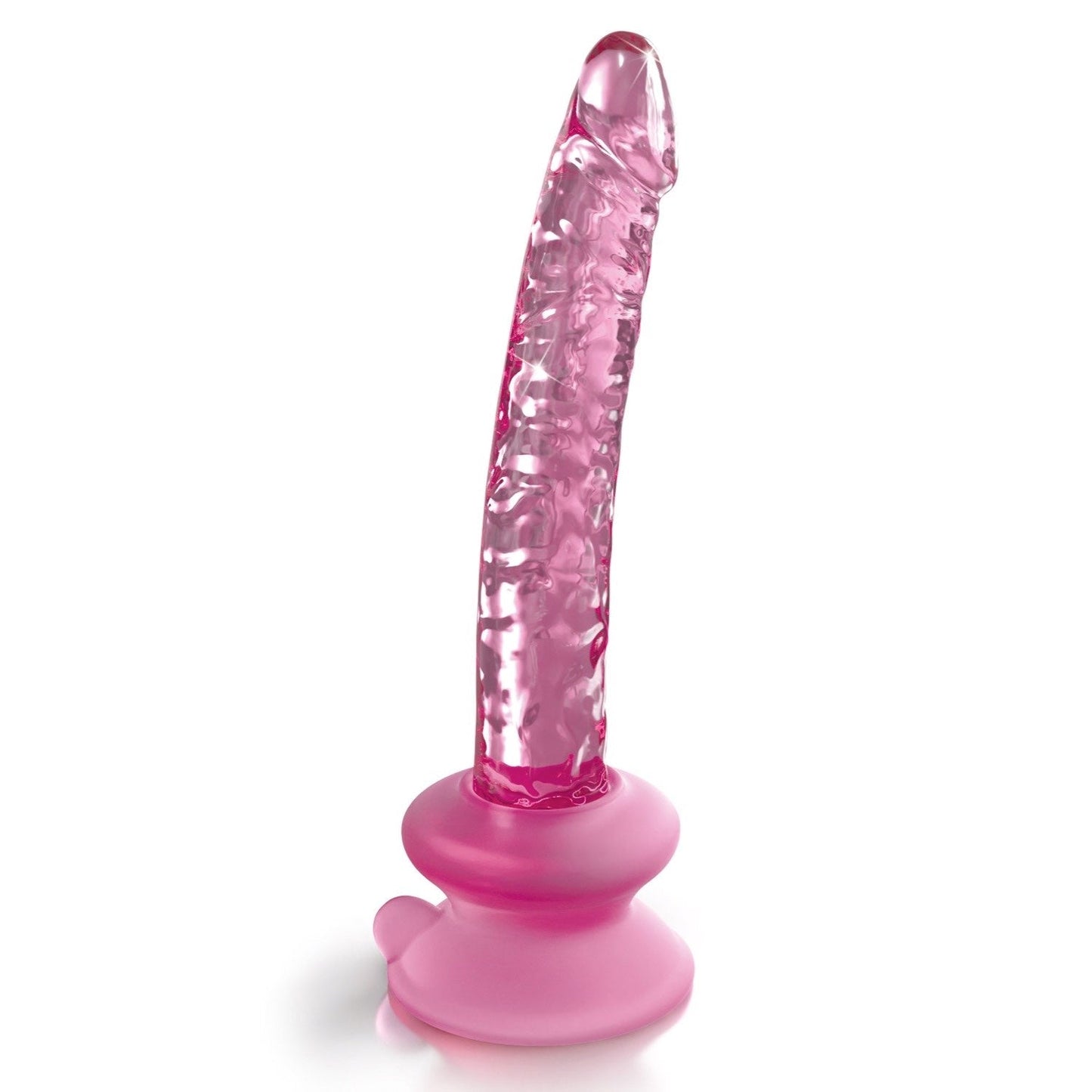 No. 86 - Pink 17 cm Glass Dong with Suction Base