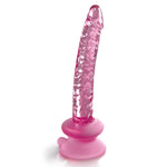 ["Dong"]No. 86 - Pink 17 cm Glass Dong with Suction Base