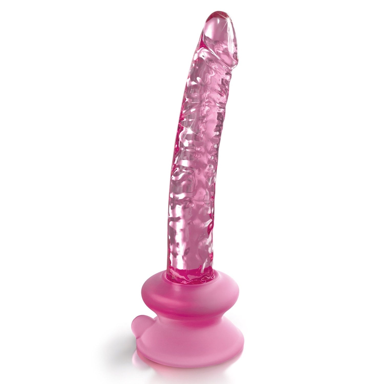 Icicles No. 86 - Pink 17 cm Glass Dong with Suction Base by Pipedream
