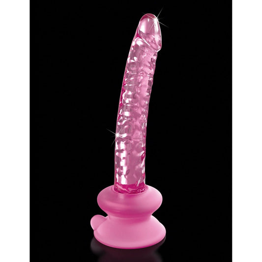 Pipedream Icicles No. 86 - Pink 17 cm Glass Dong with Suction Base