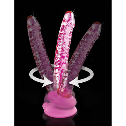 No. 86 - Pink 17 cm Glass Dong with Suction Base