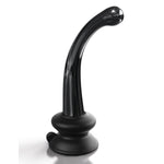 ["Massager","Suction Cup","G-Spot"]No. 87 - Black 15 cm Glass Dildo with Suction Cup Base