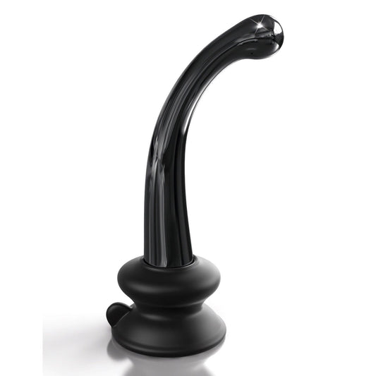 Pipedream Icicles No. 87 - Black 15 cm Glass Dildo with Suction Cup Base