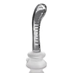["Massager","Suction Cup","G-Spot"]No. 88 - Clear 18 cm Glass Dildo with Suction Cup Base