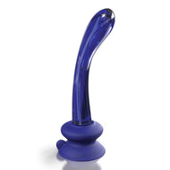 ["Massager","Suction Cup","G-Spot"]No. 89 - Blue 18 cm Glass Dildo with Suction Cup Base