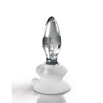 ["Plug"]No. 91 - Clear 10 cm Glass Butt Plug with Suction Cup Base