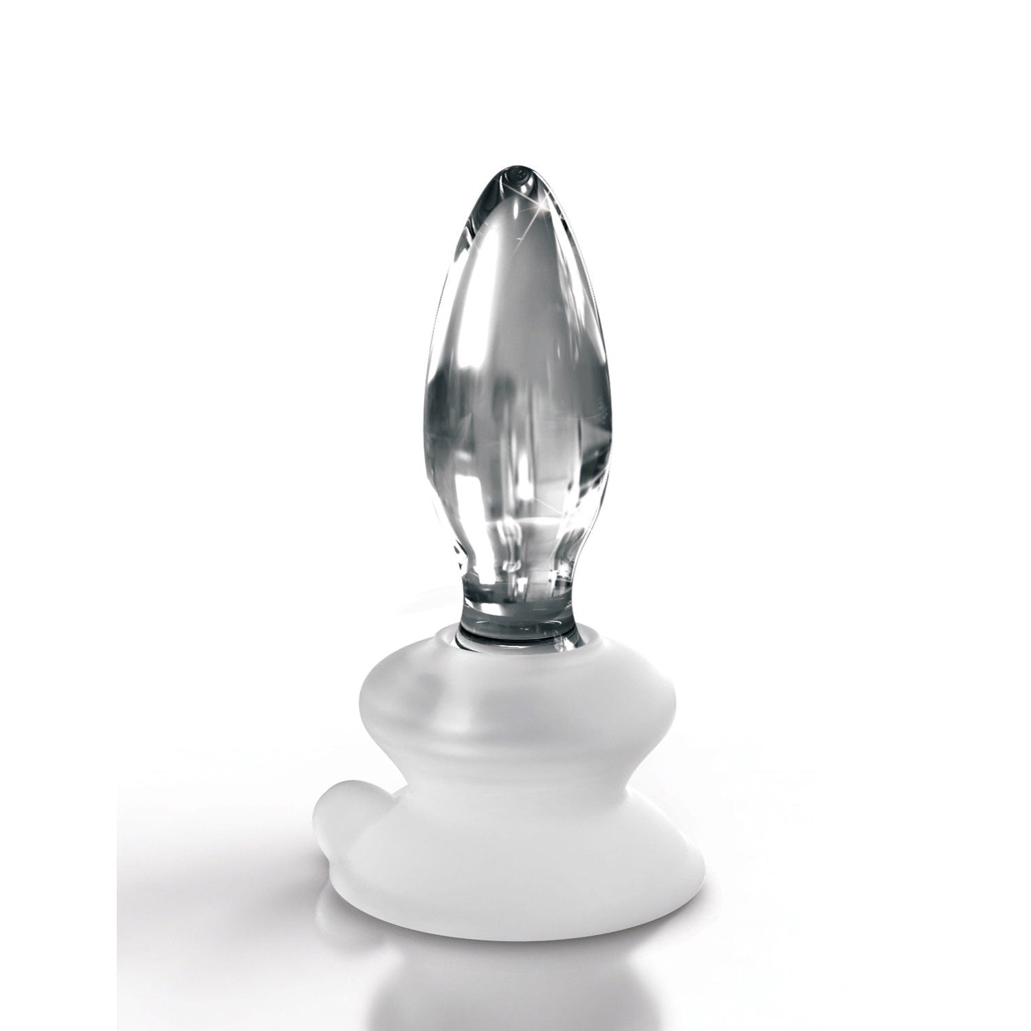 Icicles No. 91 - Clear 10 cm Glass Butt Plug with Suction Cup Base by Pipedream