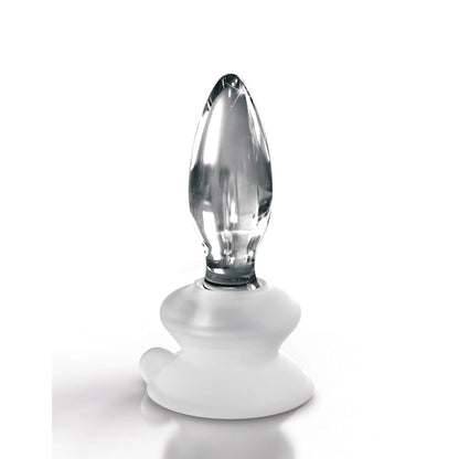 No. 91 - Clear 10 cm Glass Butt Plug with Suction Cup Base