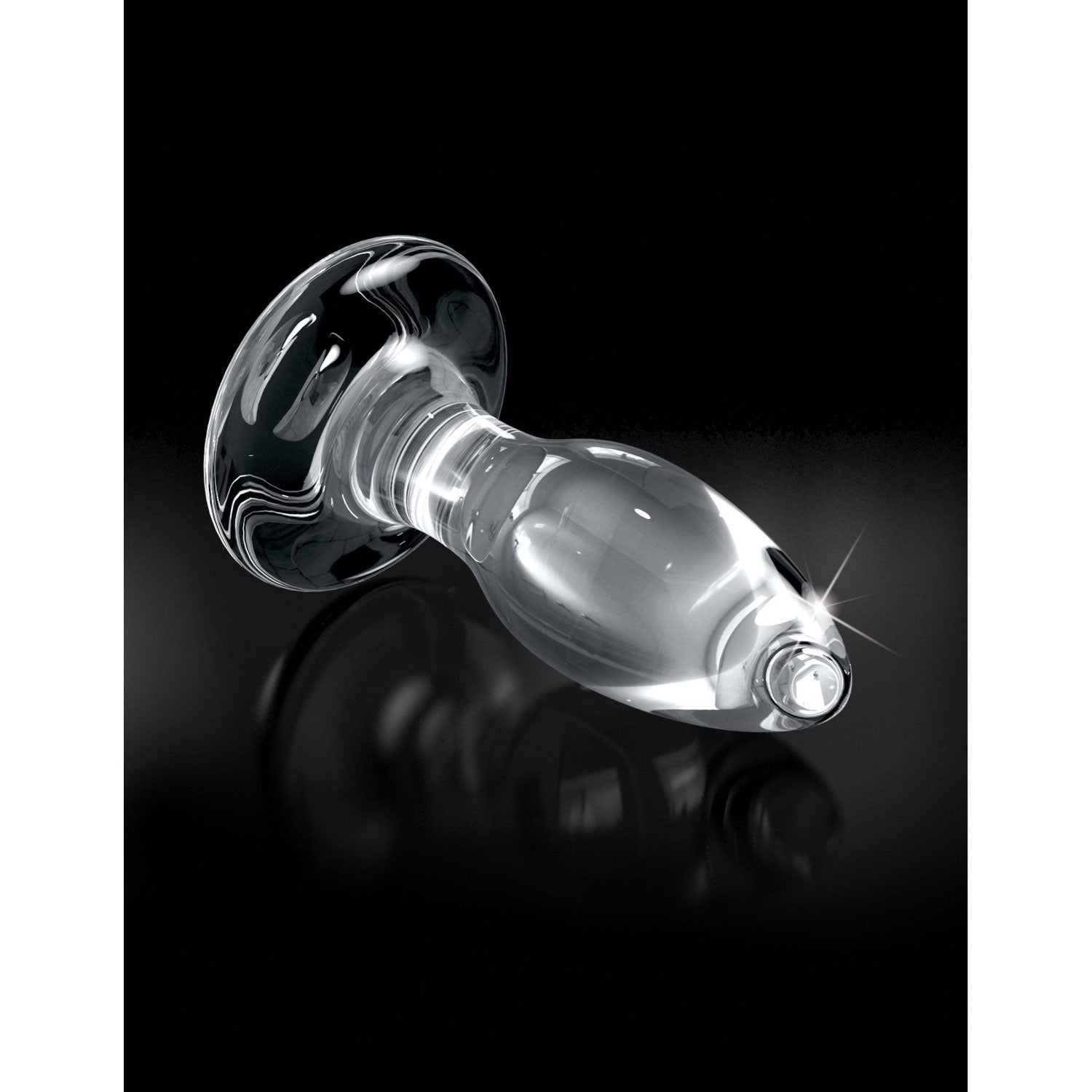 Icicles No. 91 - Clear 10 cm Glass Butt Plug with Suction Cup Base by Pipedream