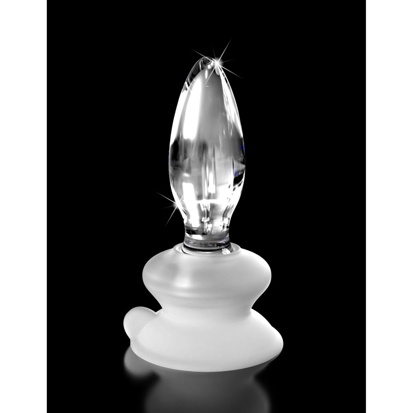 No. 91 - Clear 10 cm Glass Butt Plug with Suction Cup Base