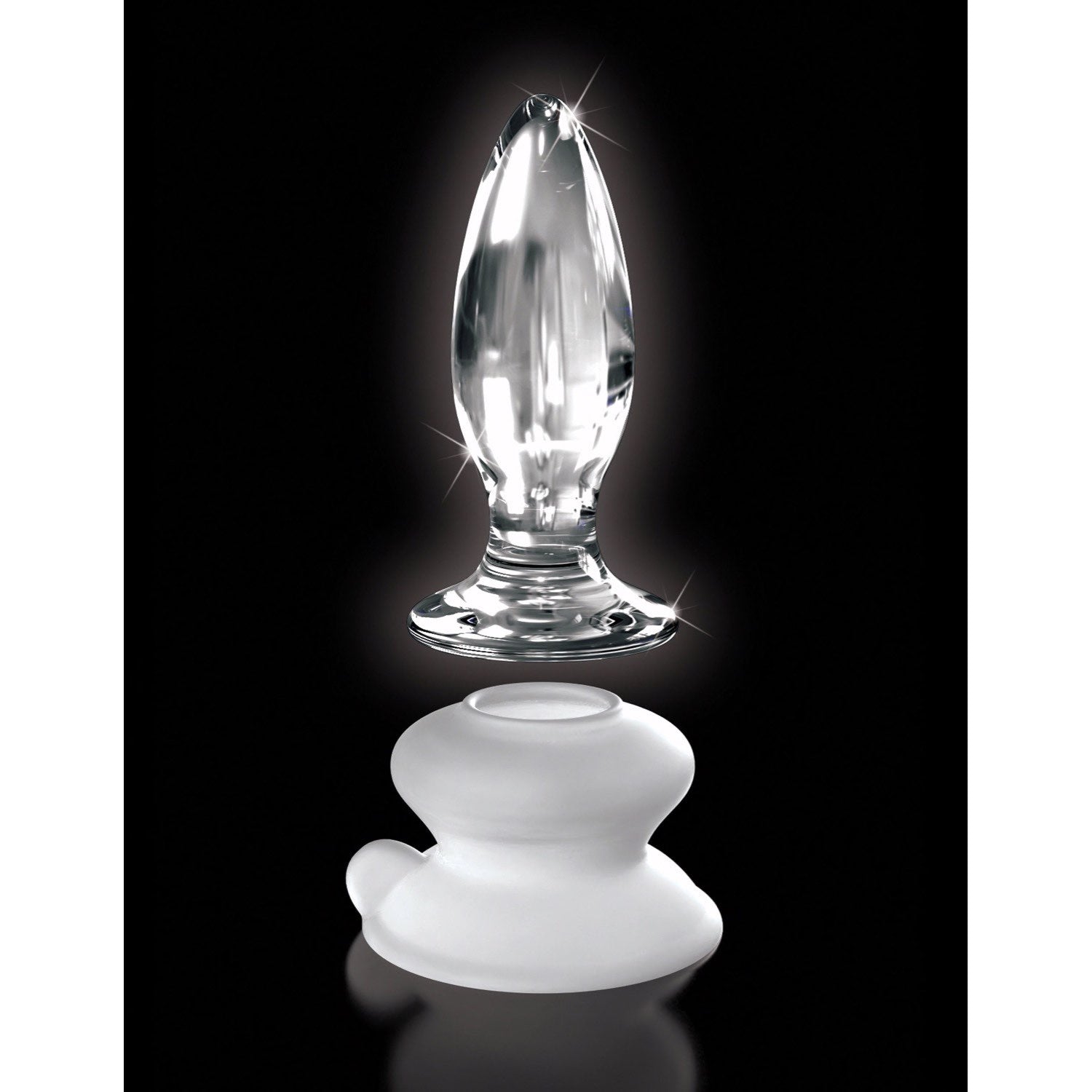 Icicles No. 91 - Clear 10 cm Glass Butt Plug with Suction Cup Base by Pipedream