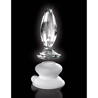 No. 91 - Clear 10 cm Glass Butt Plug with Suction Cup Base