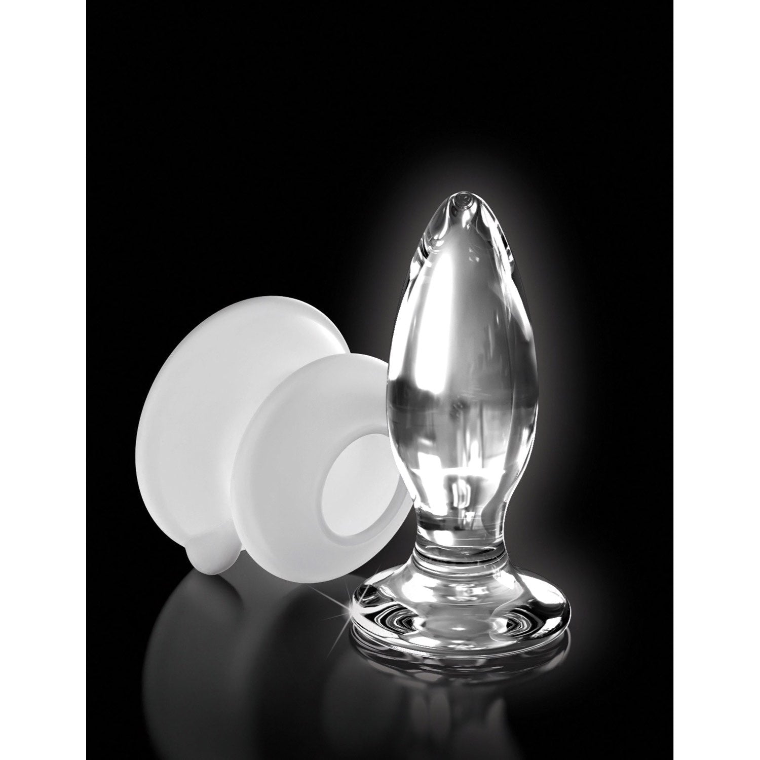 Icicles No. 91 - Clear 10 cm Glass Butt Plug with Suction Cup Base by Pipedream