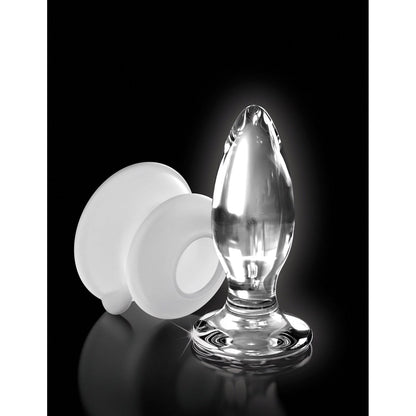 No. 91 - Clear 10 cm Glass Butt Plug with Suction Cup Base