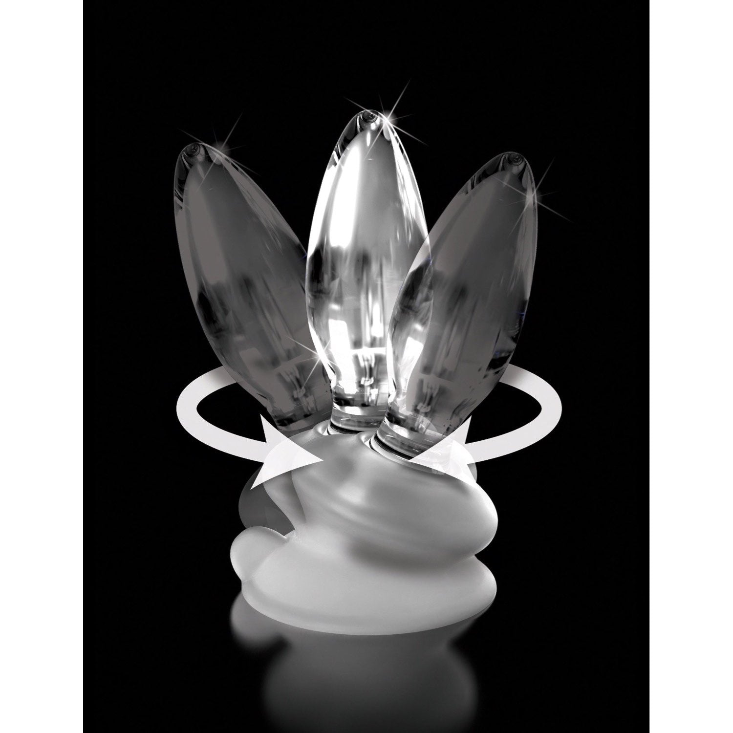 Icicles No. 91 - Clear 10 cm Glass Butt Plug with Suction Cup Base by Pipedream