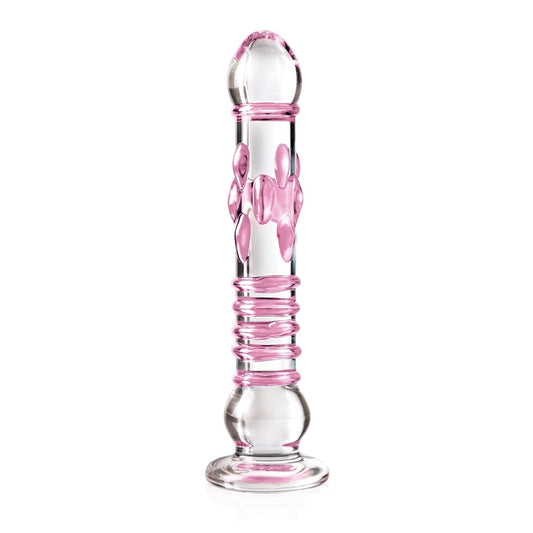 Pipedream Icicles No. 6 - Clear/Pink 9&quot; Glass Dong