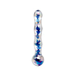 ["Dong"]No. 8 - Clear/Blue 7" Glass Dong