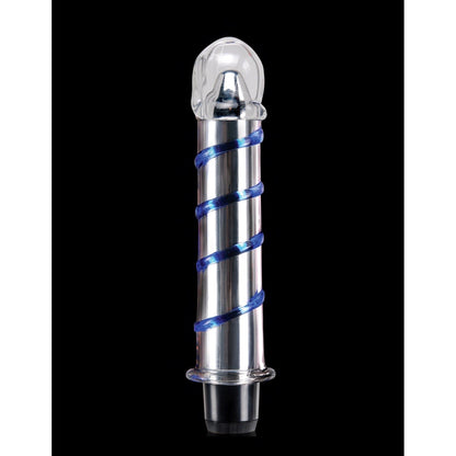 No. 20 - Clear/Blue 8" Glass Vibrator