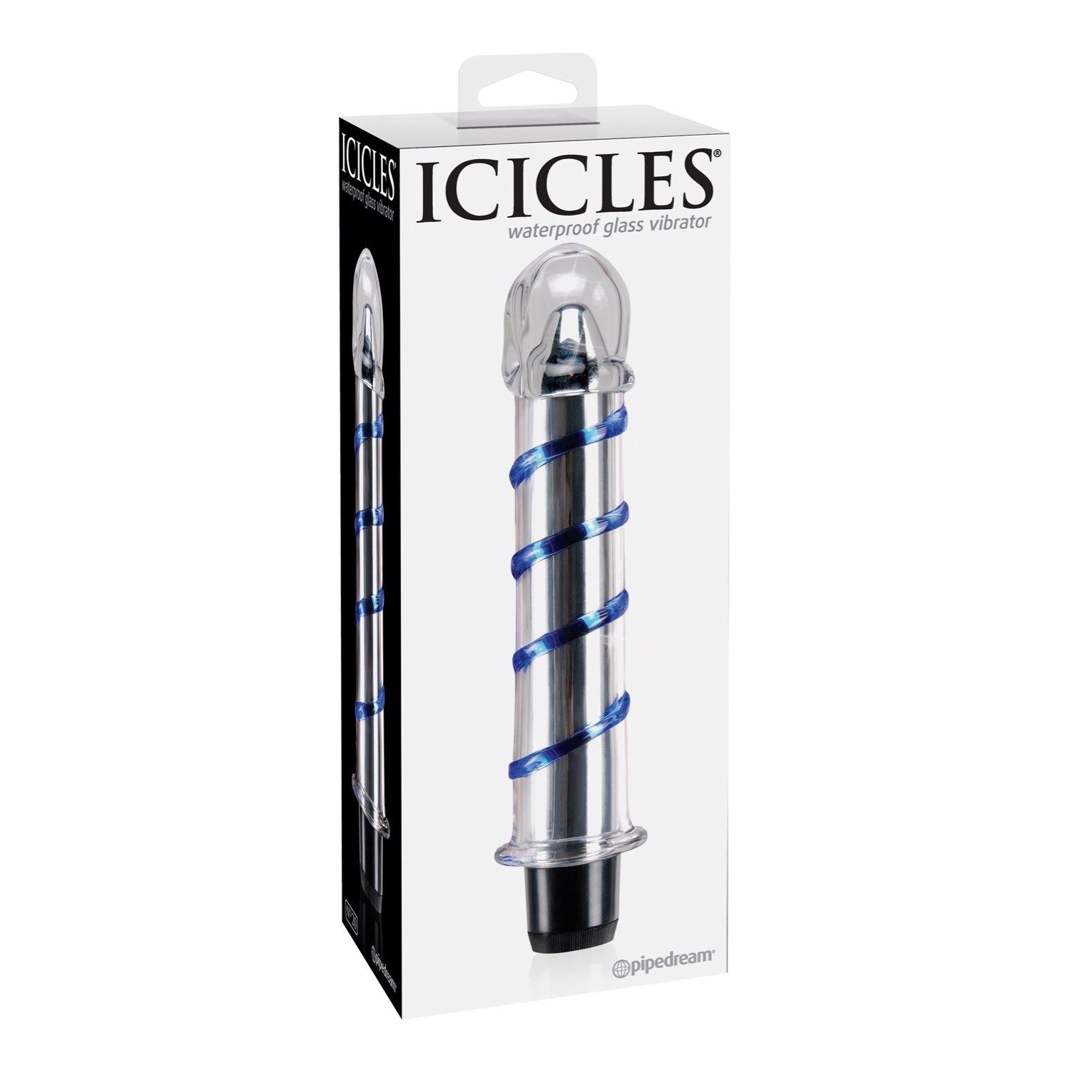 Icicles No. 20 - Clear/Blue 8&quot; Glass Vibrator by Pipedream