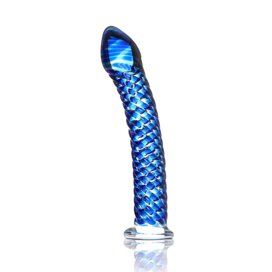 Pipedream Icicles No. 29 - Blue 7.75&quot; Glass Dong