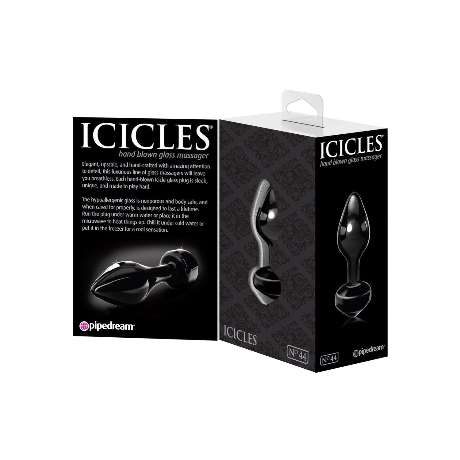 Icicles No. 44 - Black Glass 6.5 cm (2.5&quot;) Butt Plug by Pipedream