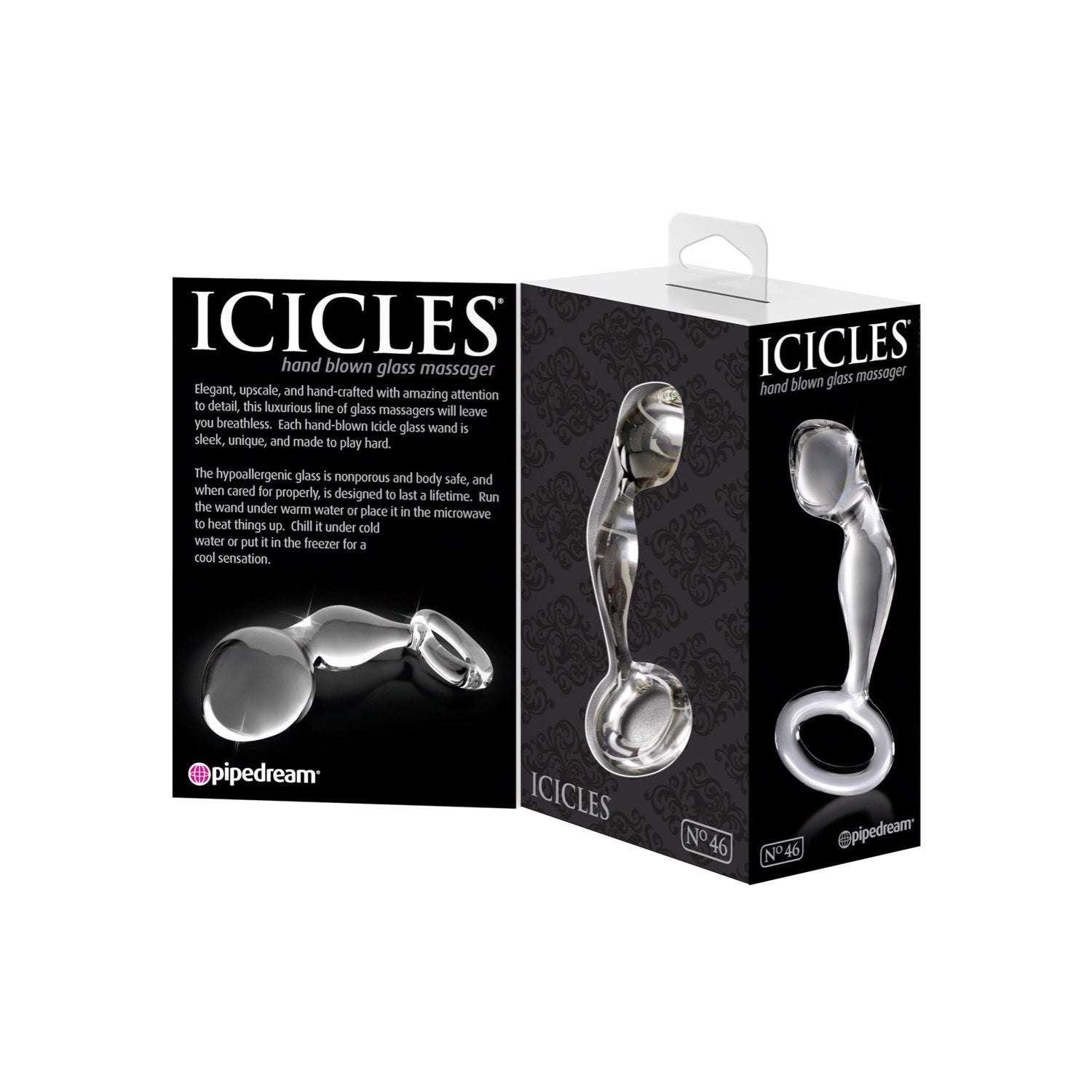 Icicles No. 46 - Clear 8 cm (3.25&quot;) Glass Prostate Plug by Pipedream