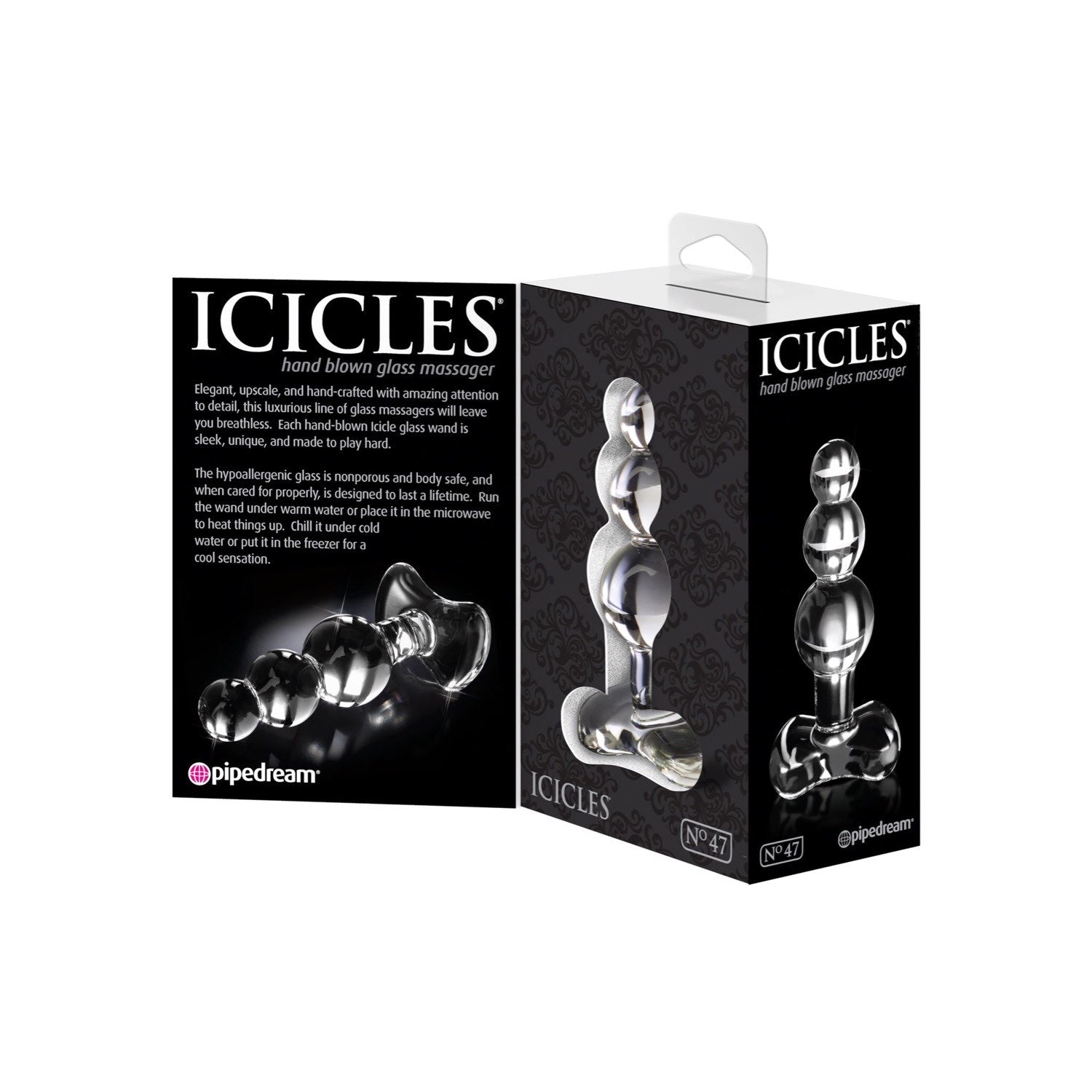 Icicles No. 47 - Clear Glass 9.5 cm (3.75&quot;) Butt Plug by Pipedream