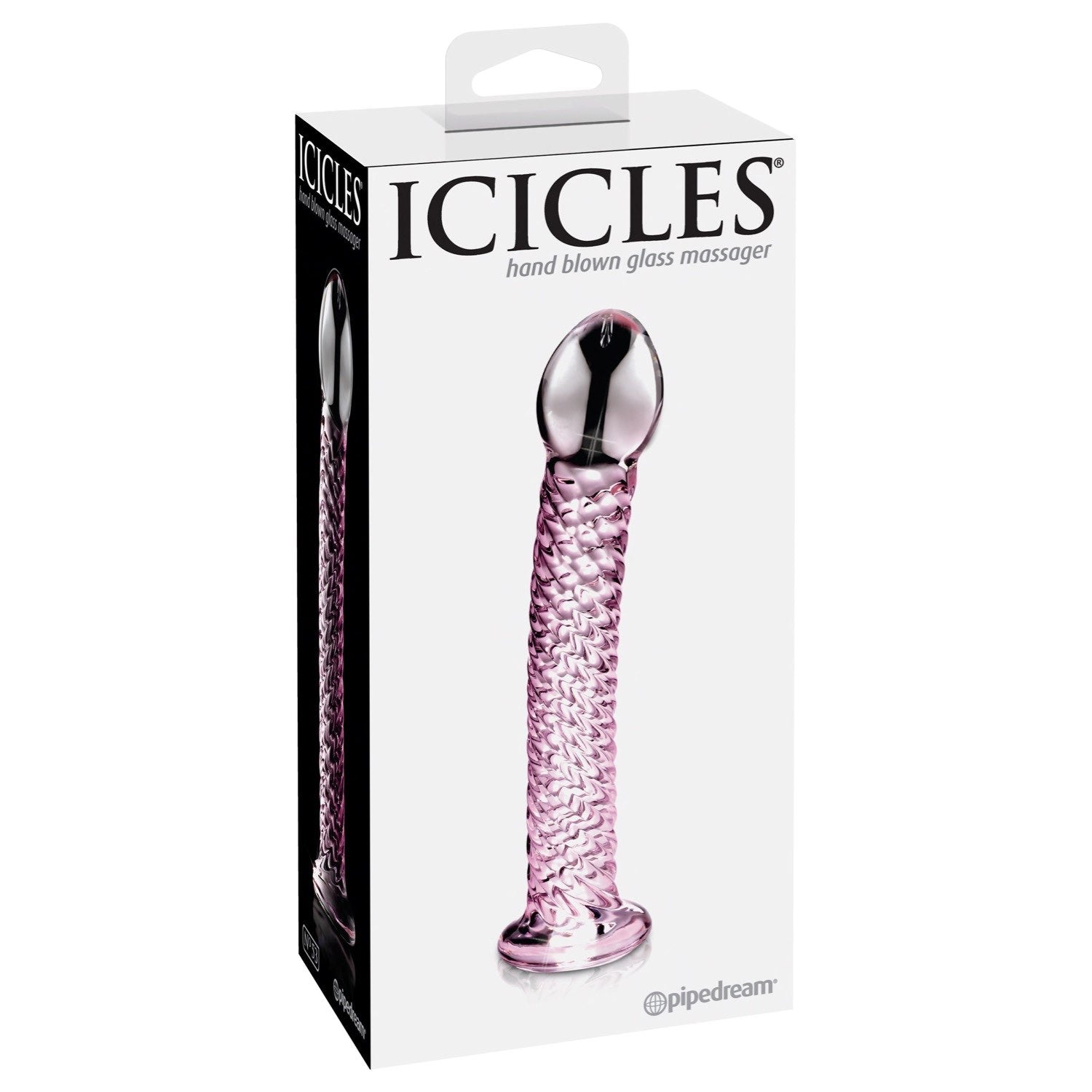 Icicles No. 53 - Pink/Clear Glass 17 cm (6.75&quot;) Dong by Pipedream