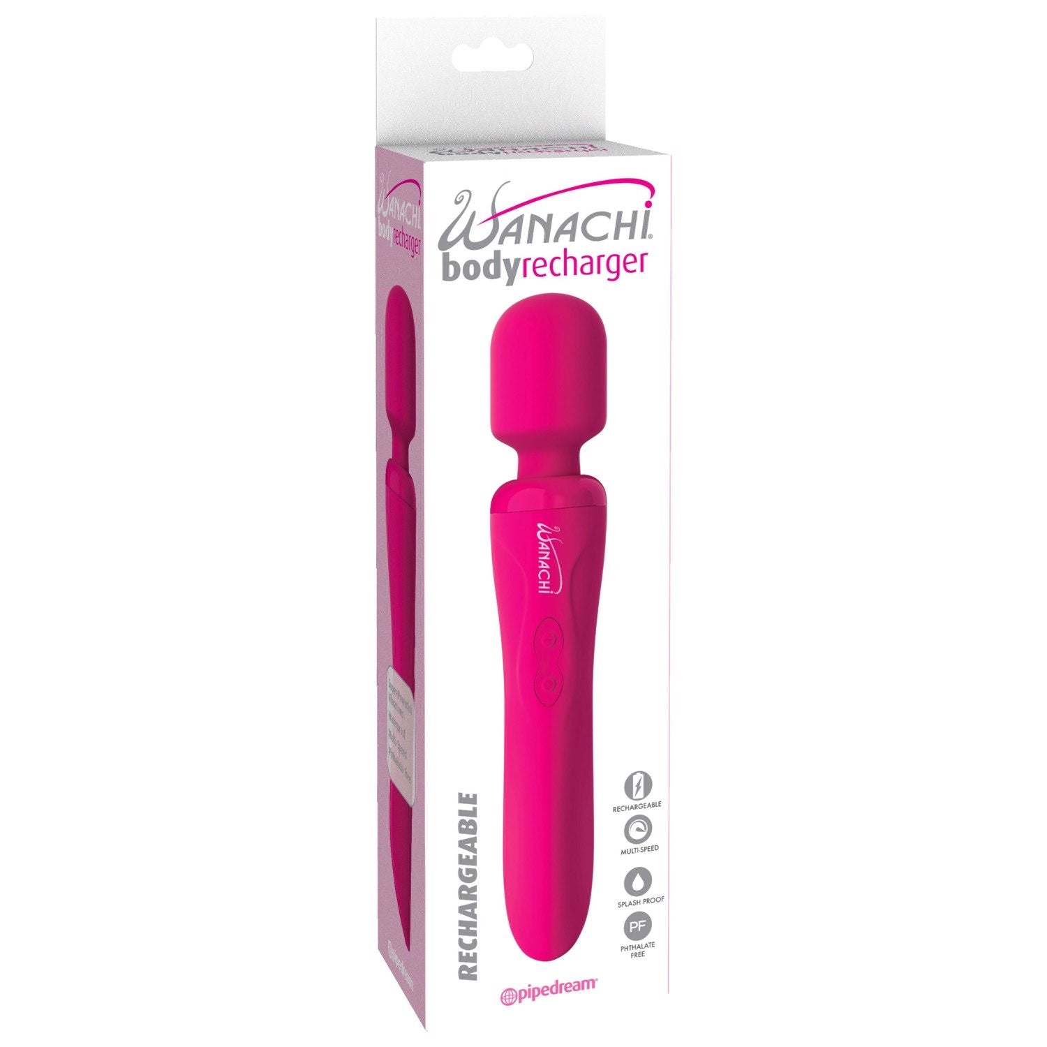 Wanachi Body Recharger - Pink 22.2 cm (8.5&quot;) USB Rechargeable Massage Wand by Pipedream