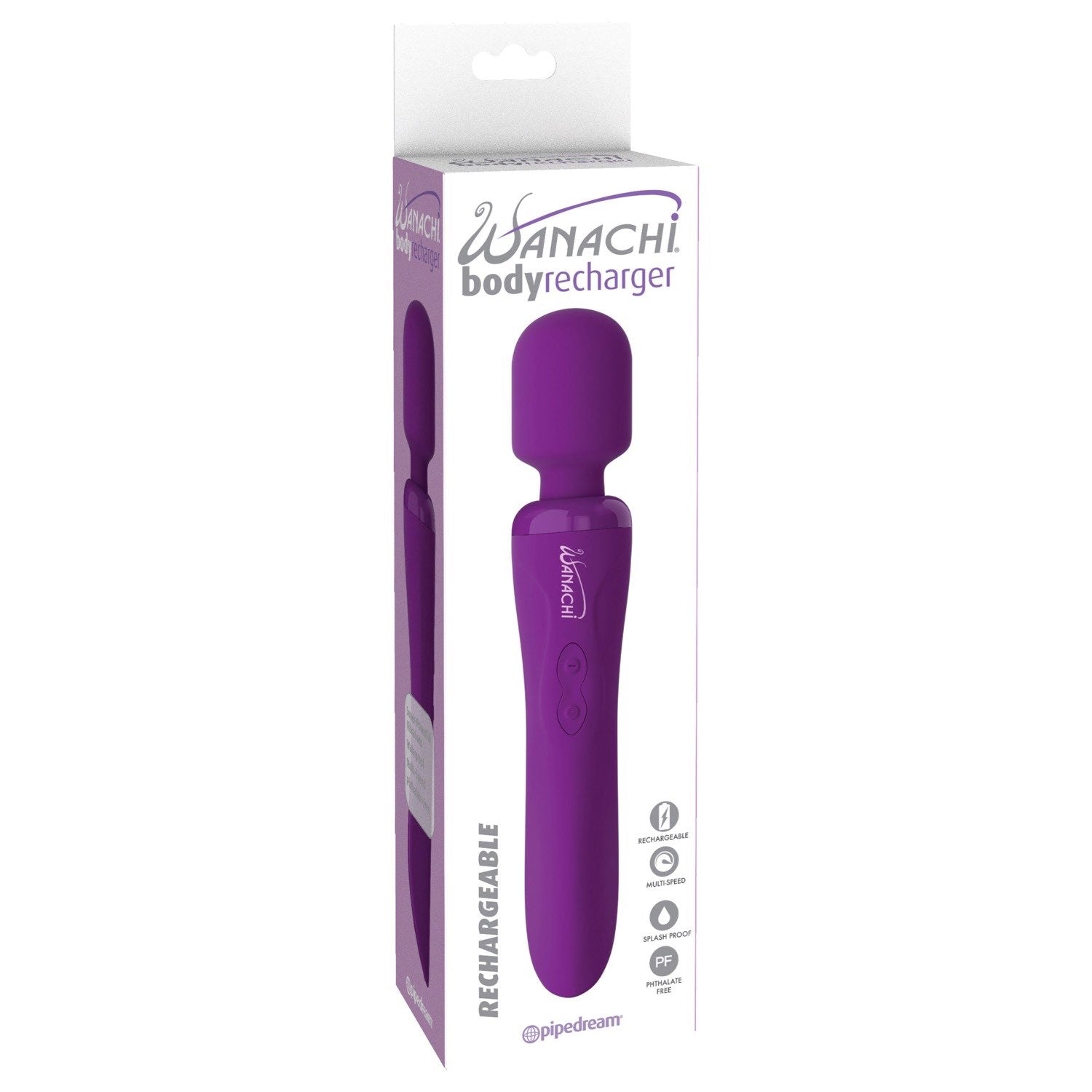 Wanachi Body Recharger - Purple 22.2 cm (8.5&quot;) USB Rechargeable Massage Wand by Pipedream