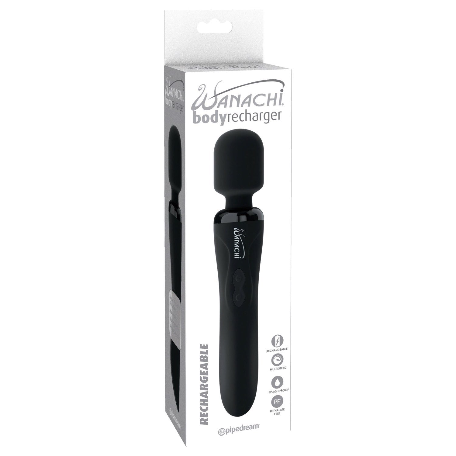 Wanachi Body Recharger - Black 22.2 cm (8.5&quot;) USB Rechargeable Massage Wand by Pipedream