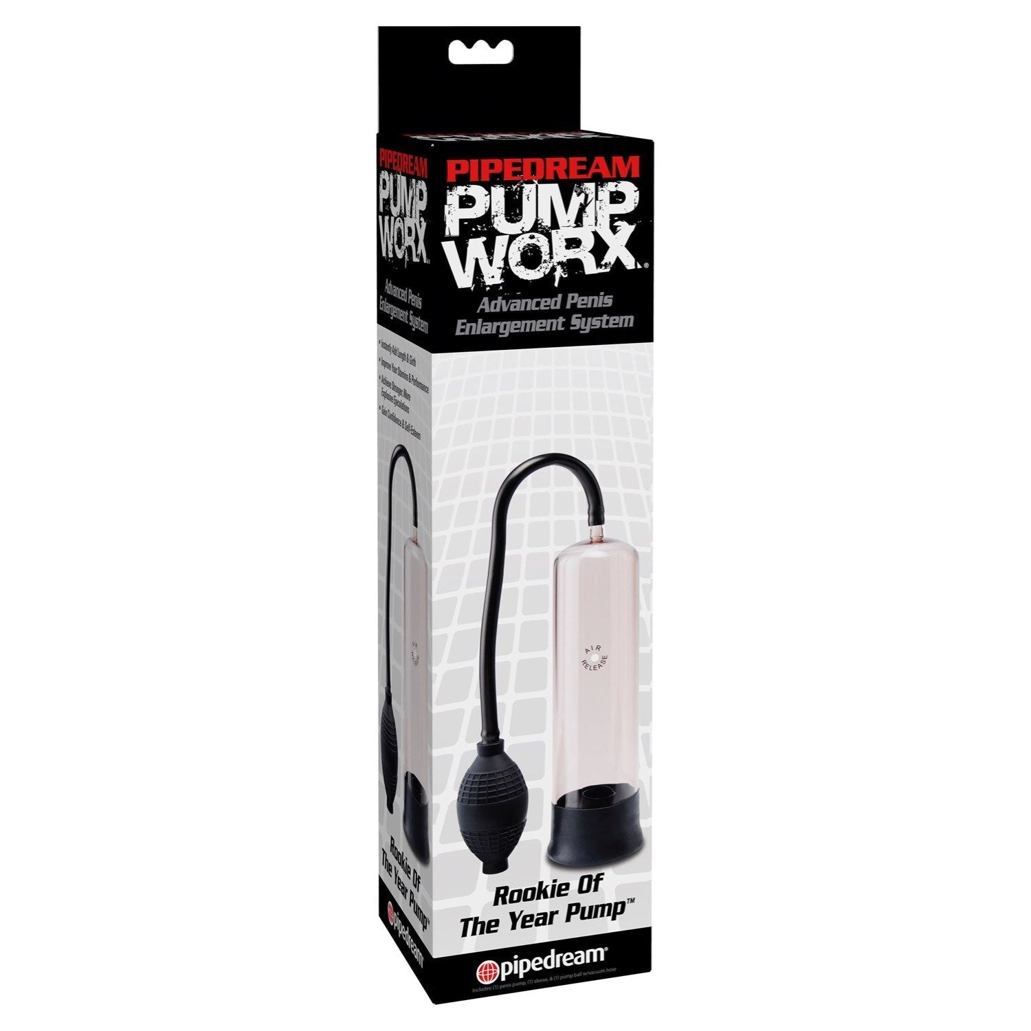 Pump Worx Rookie Of The Year Pump - Clear/Black Penis Pump by Pipedream