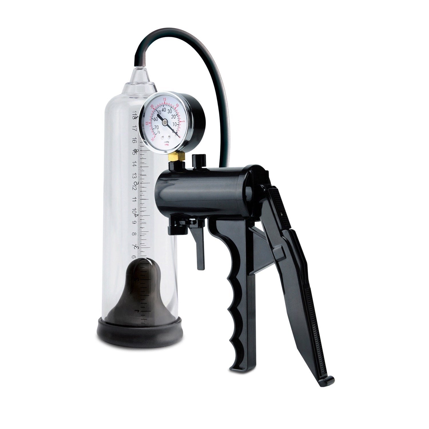 Pump Worx Max-precision Power Pump - Clear/Black Penis Pump with Gauge by Pipedream